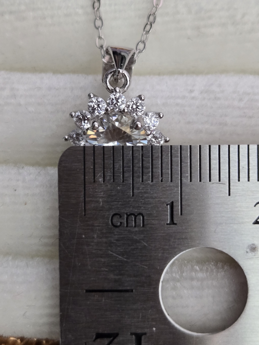NWOT Sunflower/Snowflake/Sunburst Moissanite Sterling Silver925 Pendant Necklace - Picture 8 of 8